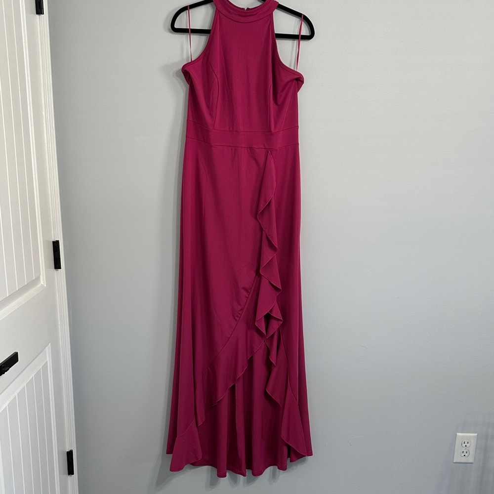 Chic High-Low Sleeveless Dress in Fuchsia